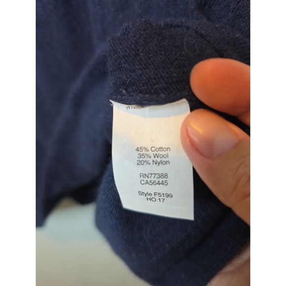 J. Crew Navy cashmere classic-fit crewneck sweater lightweight knit Sz  L  F5199 - Picture 4 of 7